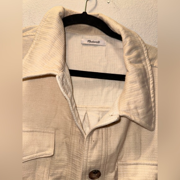 NWOT Madewell women’s cream shacket button front jacket fall winter contemporary - Picture 3 of 12
